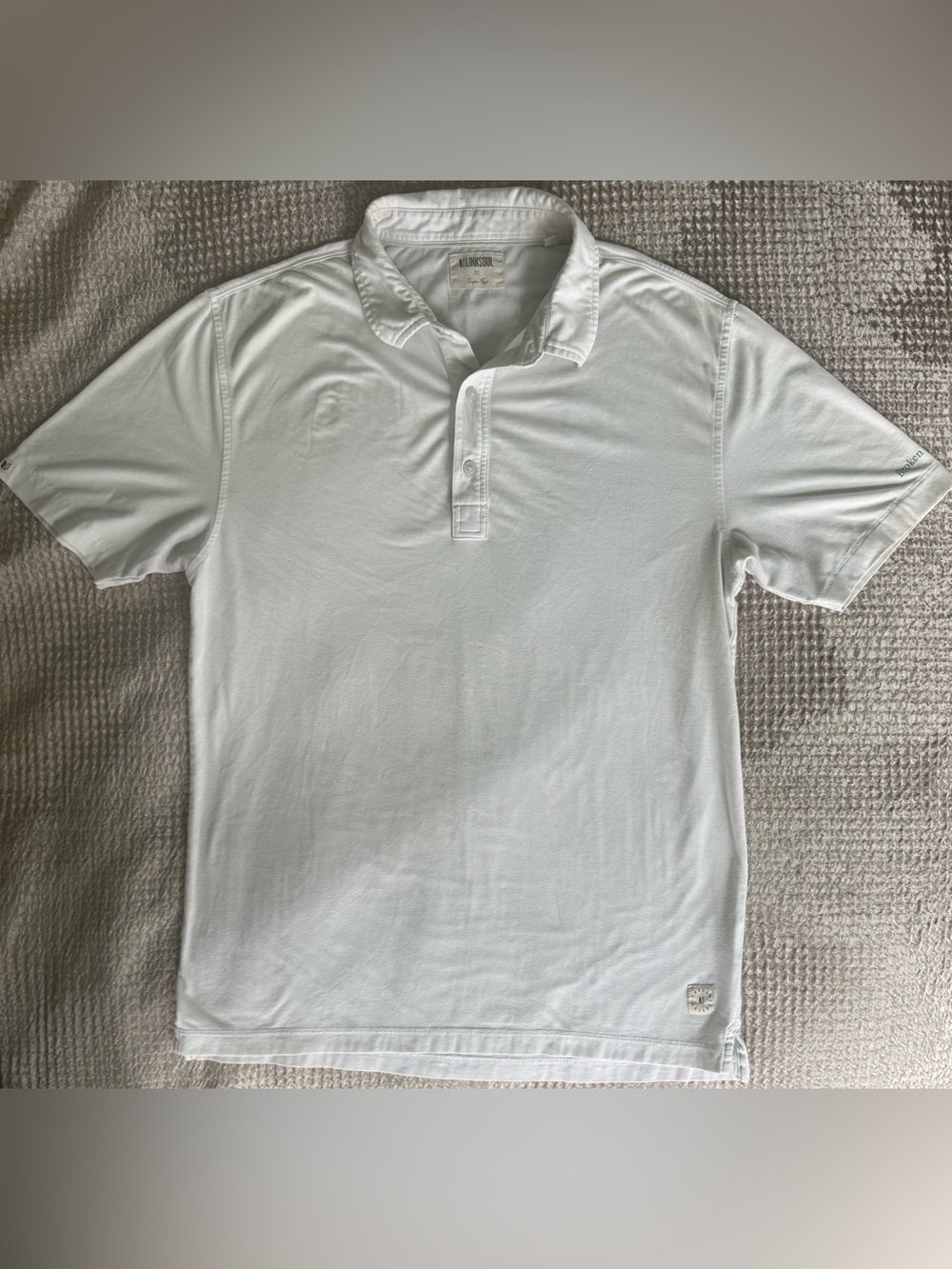 Linksoul Polo Broken Tee Society White Golf Shirt Mens M Stretch
